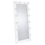 Coaster Zayan Full Length Floor Mirror With Lighting White High Gloss Default Title