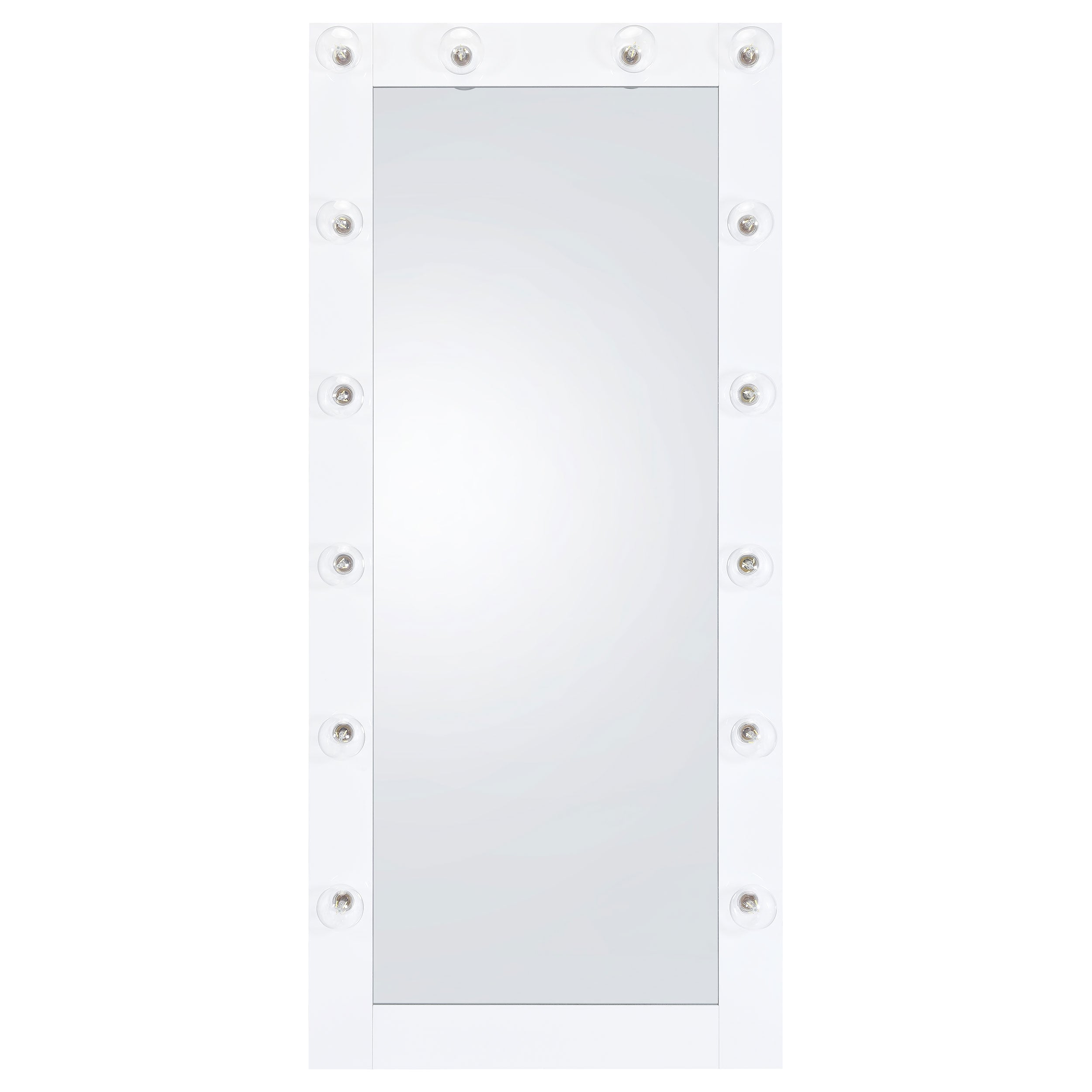 Coaster Zayan Full Length Floor Mirror With Lighting White High Gloss Default Title