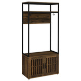 Coaster Quincy 2-door Engineered Wood Hall Tree Dark Pine and Black Default Title