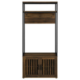 Coaster Quincy 2-door Engineered Wood Hall Tree Dark Pine and Black Default Title