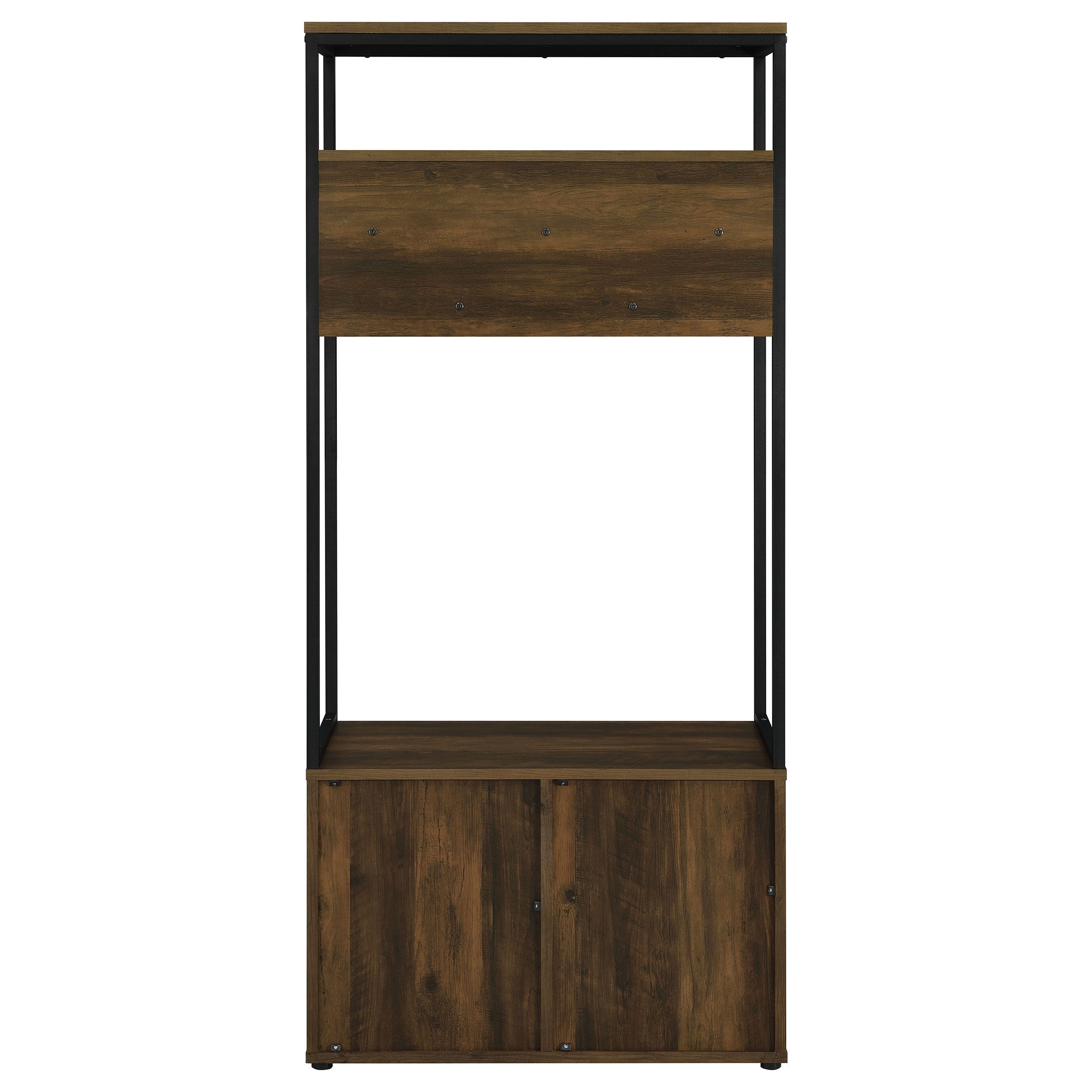 Coaster Quincy 2-door Engineered Wood Hall Tree Dark Pine and Black Default Title