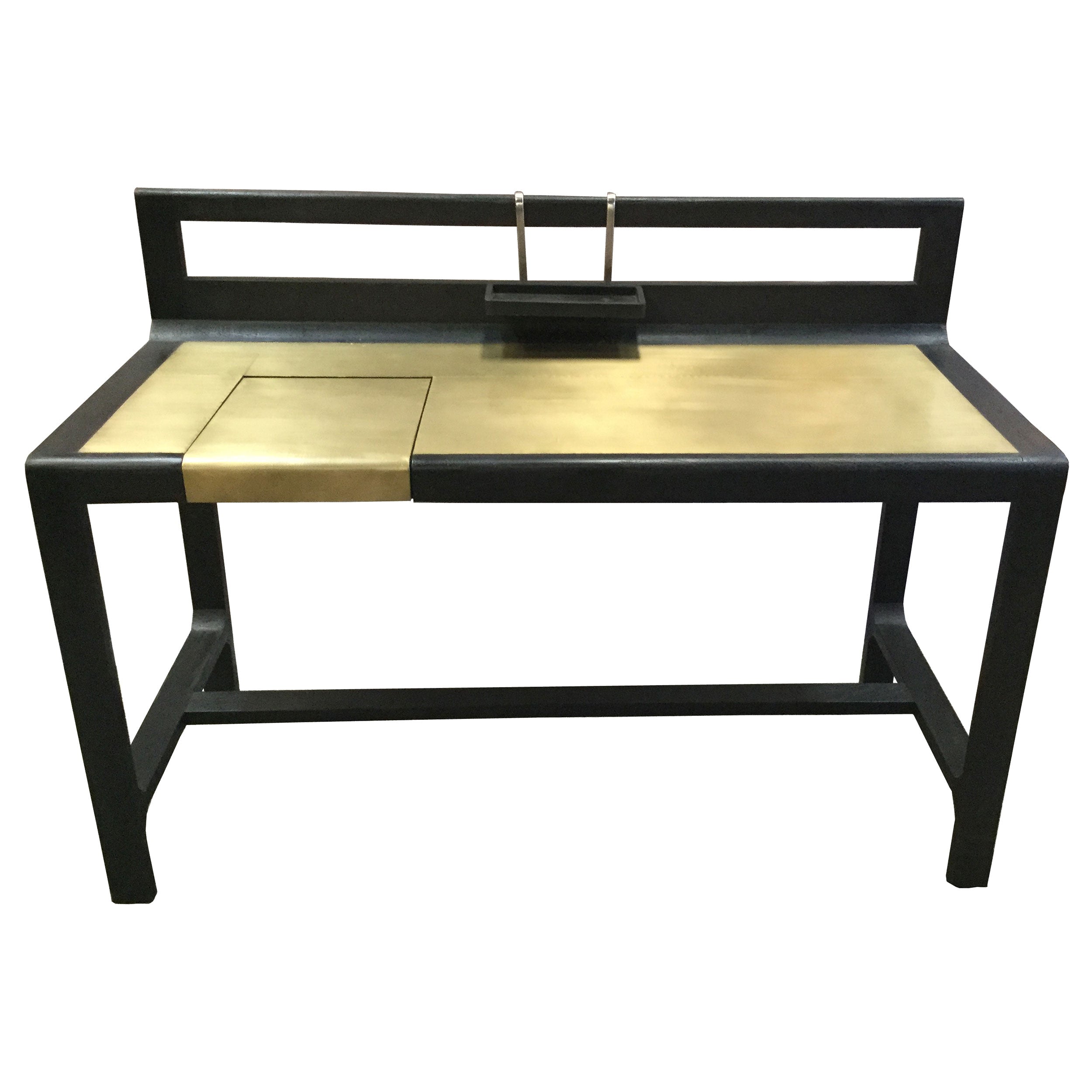 Coaster Purston Writing Desk with Hidden Storage Black and Brass Default Title