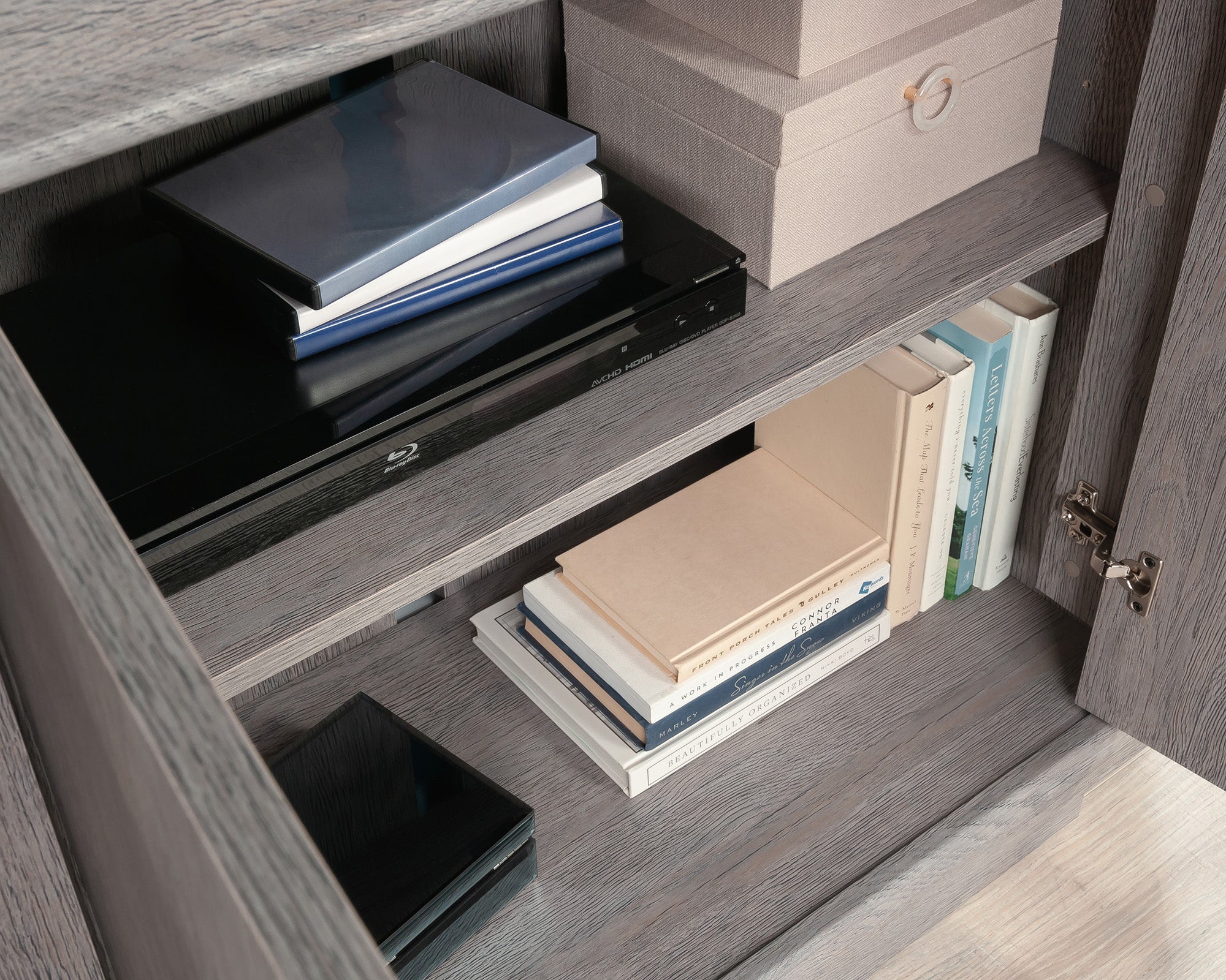 Hayes Garden  Home Office Credenza with Doors in Ashen Oak