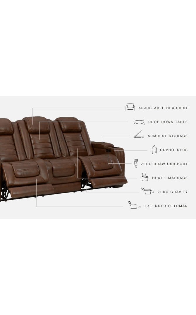 Backtrack PWR REC Sofa with ADJ Headrest