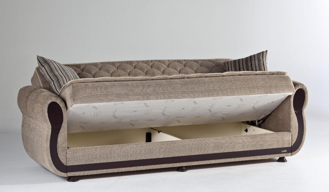 Bellona Argos 3 Seat Sleeper Sofa (Zilkade L.Brown) by Bellona