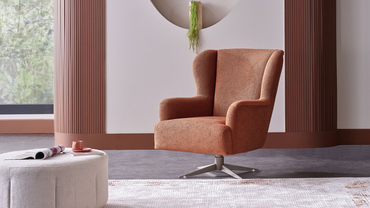 Bellona Atlanta Swivel Chair (Peru Brick) by Bellona