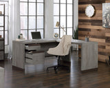 Manhattan Gate  Modern L-Shaped Desk in Mystic Oak Finish