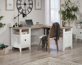 August Hill L-Shaped Home Office Desk in Soft White