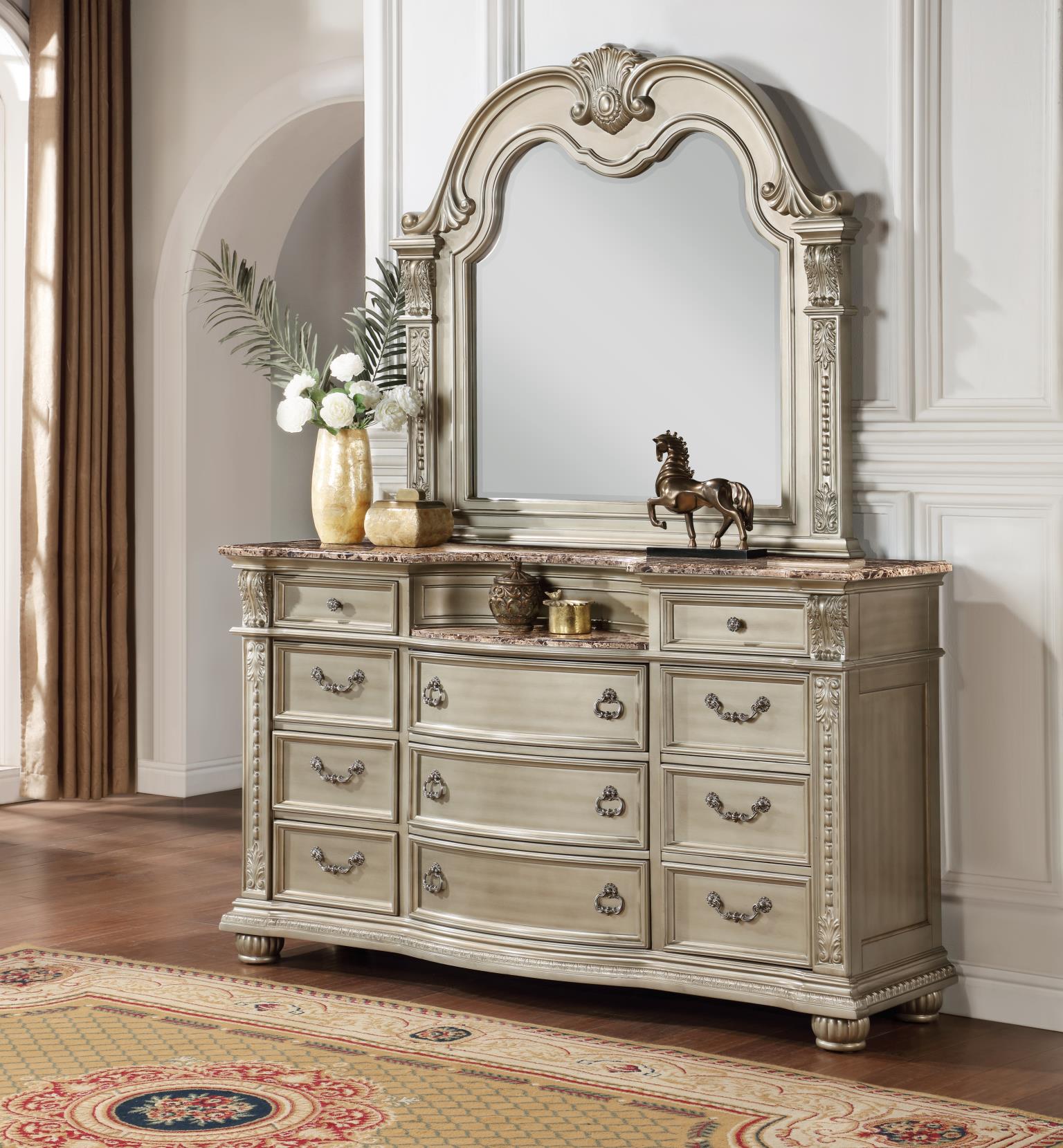 King Bed Frame - Dresser - Mirror - Chest - Nightstand