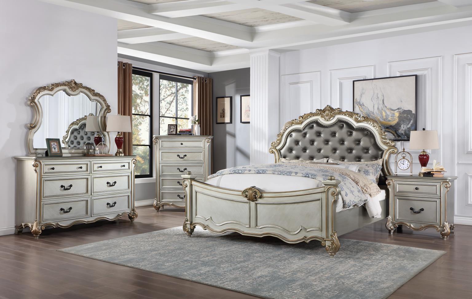 Antique Platinum Queen Bed