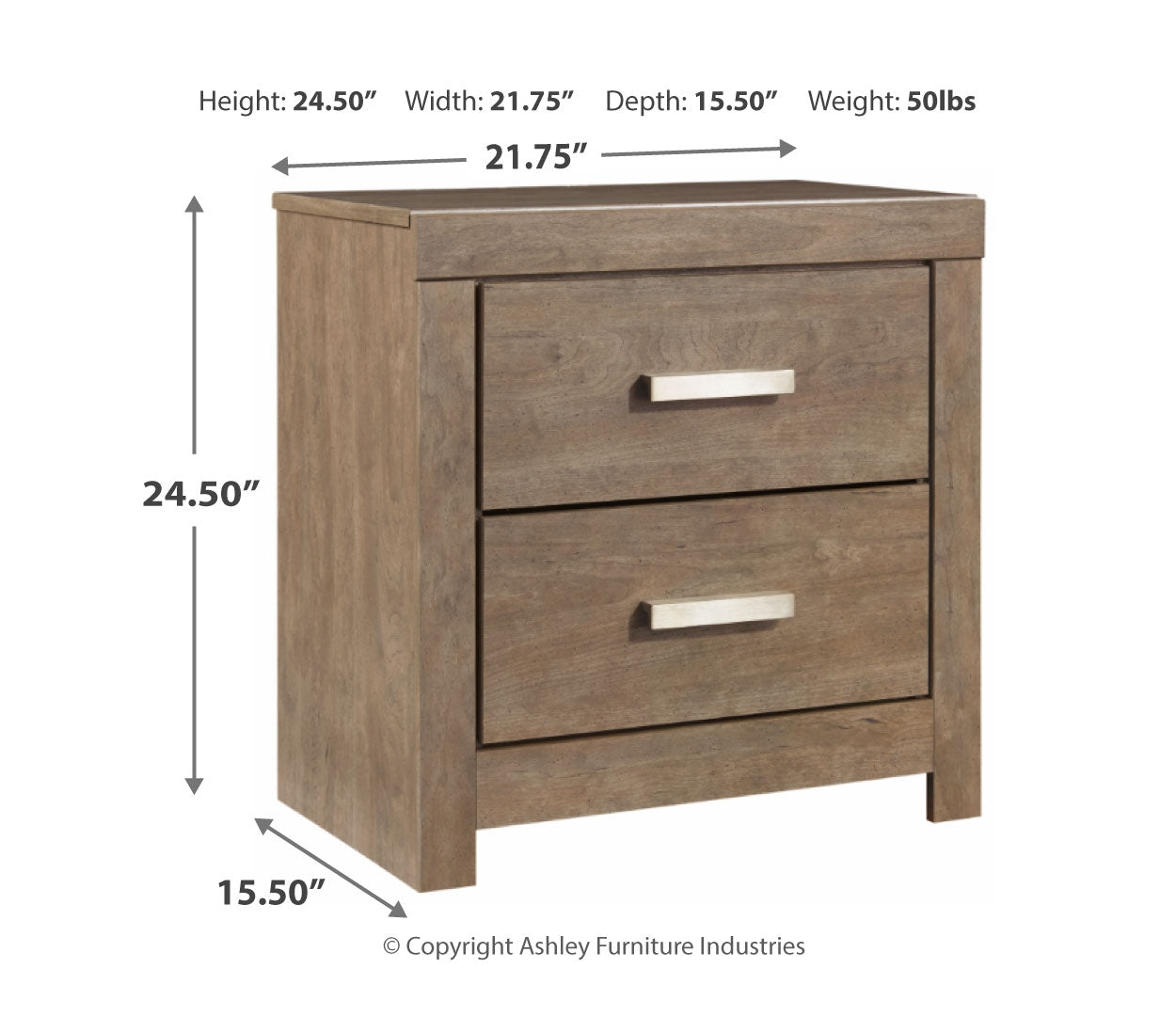 Culverbach Two Drawer Night Stand