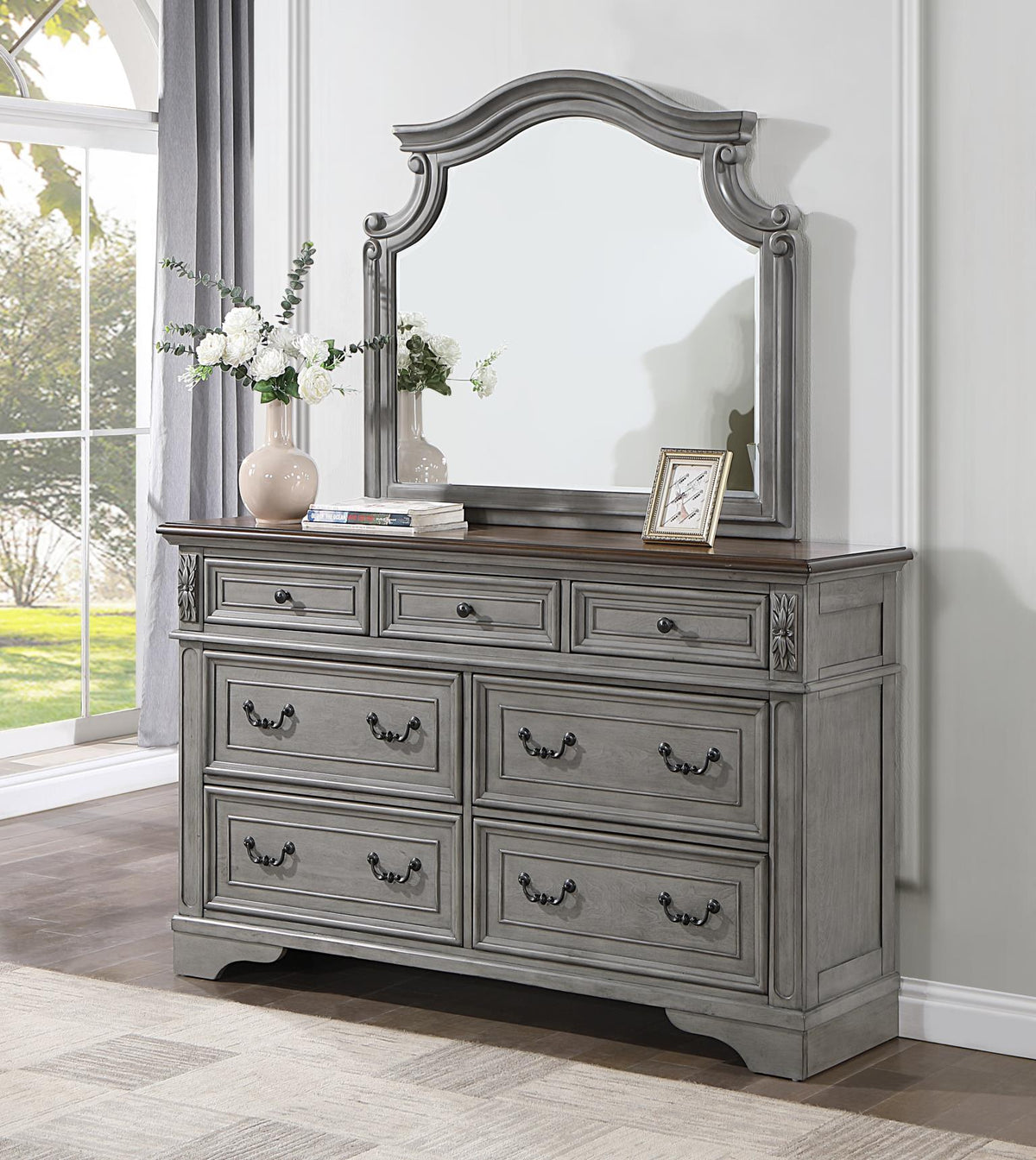 Gray Rustic Mirror