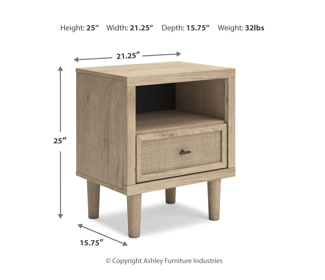 Cielden One Drawer Night Stand