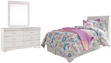 Anarasia Twin Sleigh Headboard Bed with Mirrored Dresser