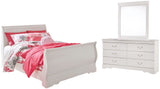 Anarasia Full Sleigh Bed with Mirrored Dresser