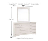 Anarasia Twin Sleigh Headboard Bed with Mirrored Dresser