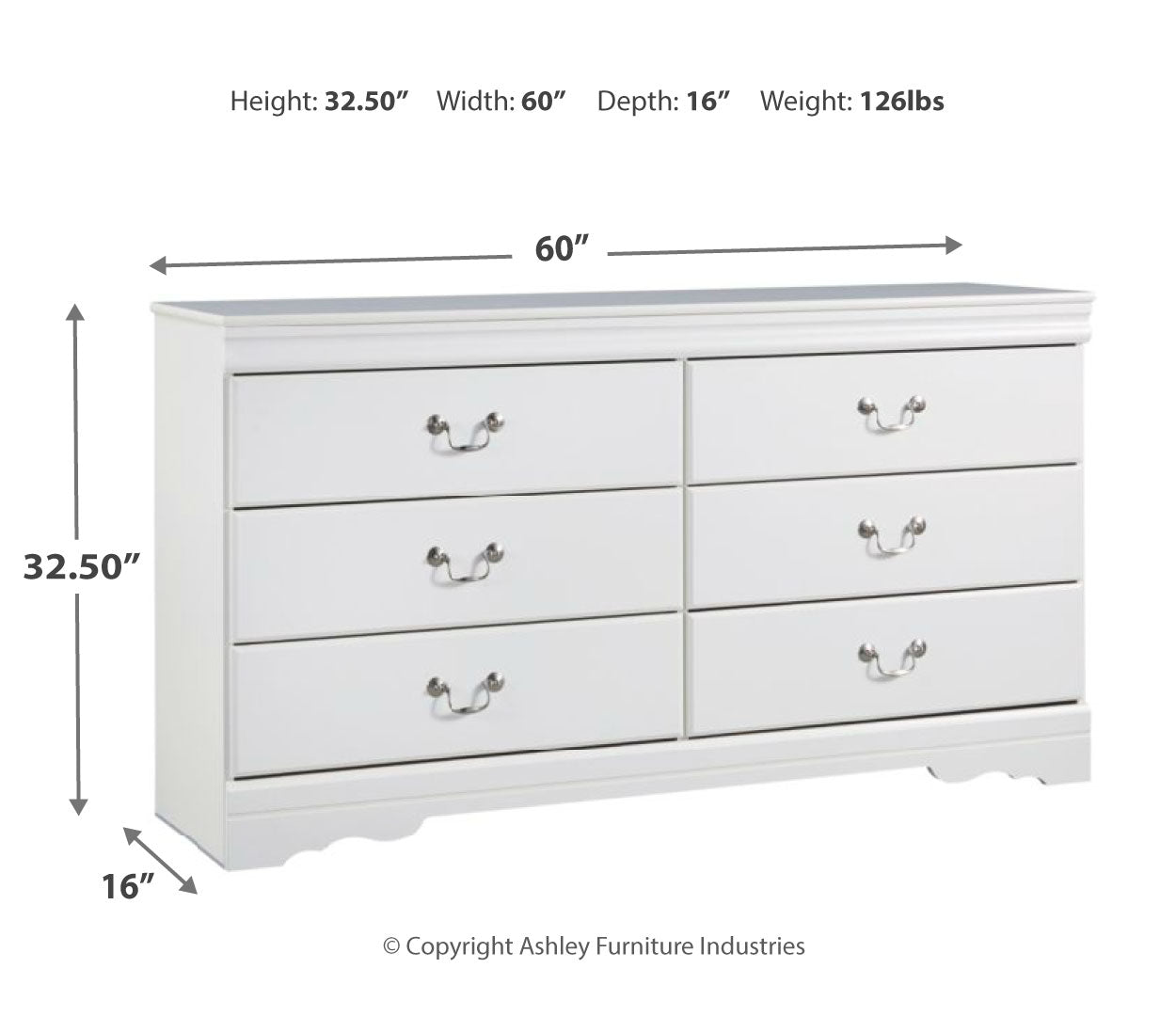 Anarasia Full Sleigh Headboard Bed with Dresser