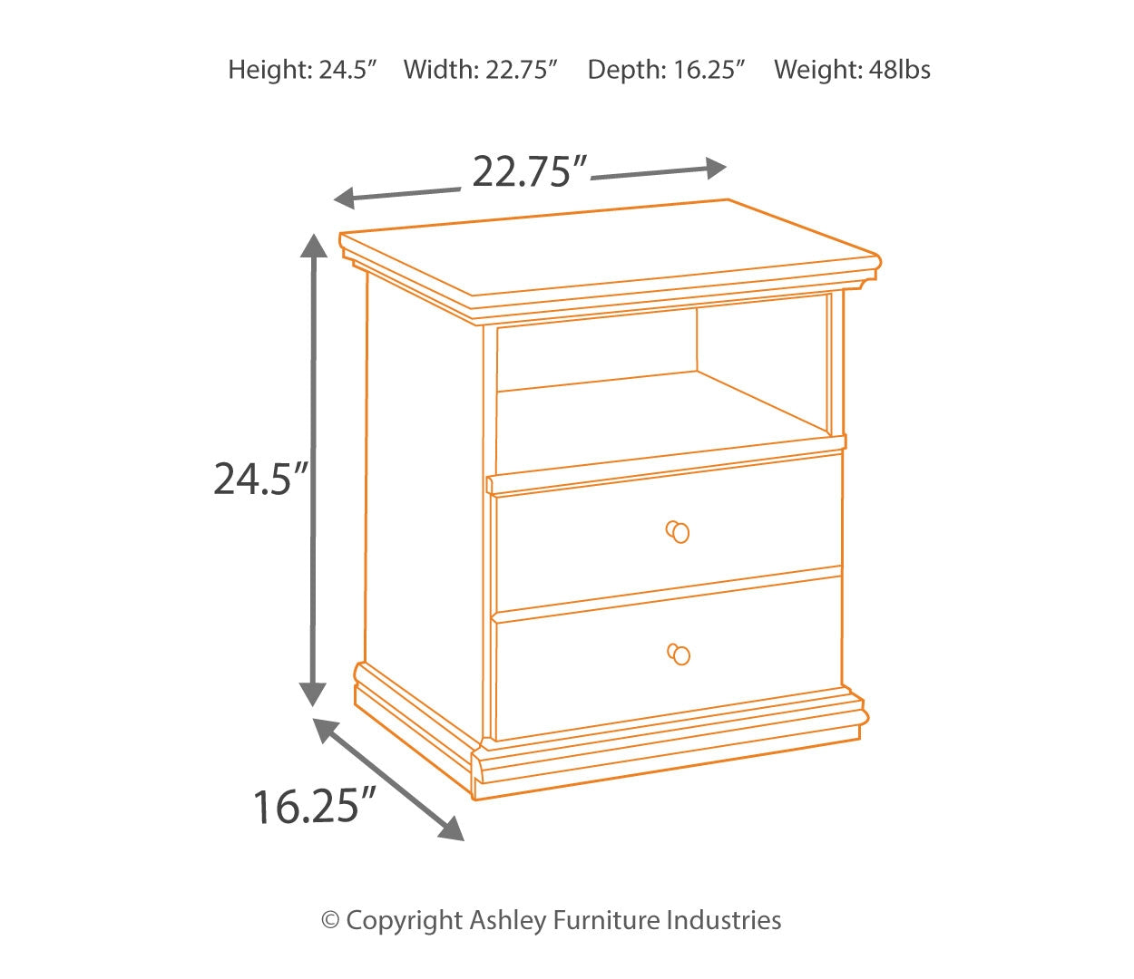 Maribel One Drawer Night Stand