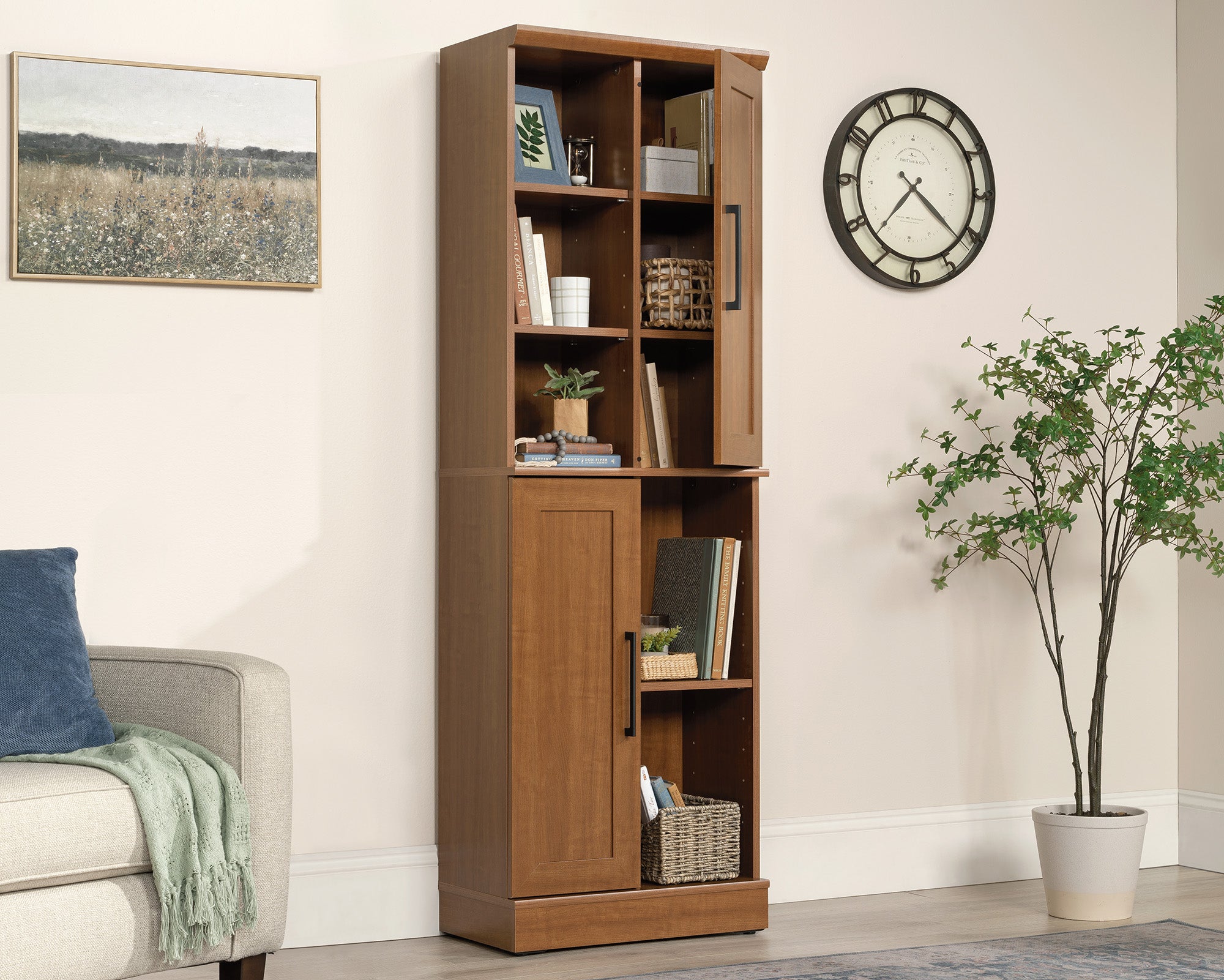 HomePlus 2-Door Storage Cabinet in Sienna Oak