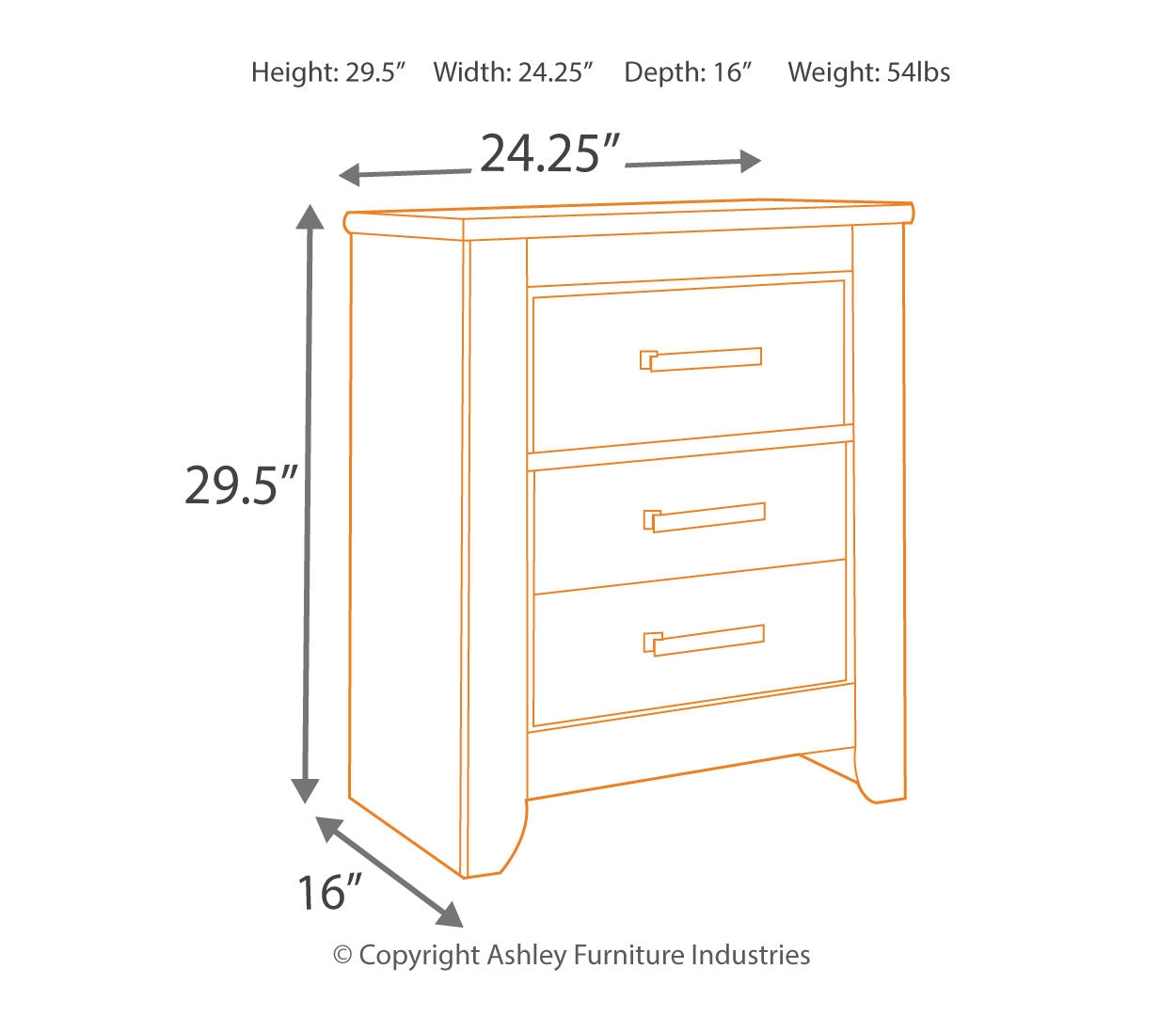 Zelen Two Drawer Night Stand