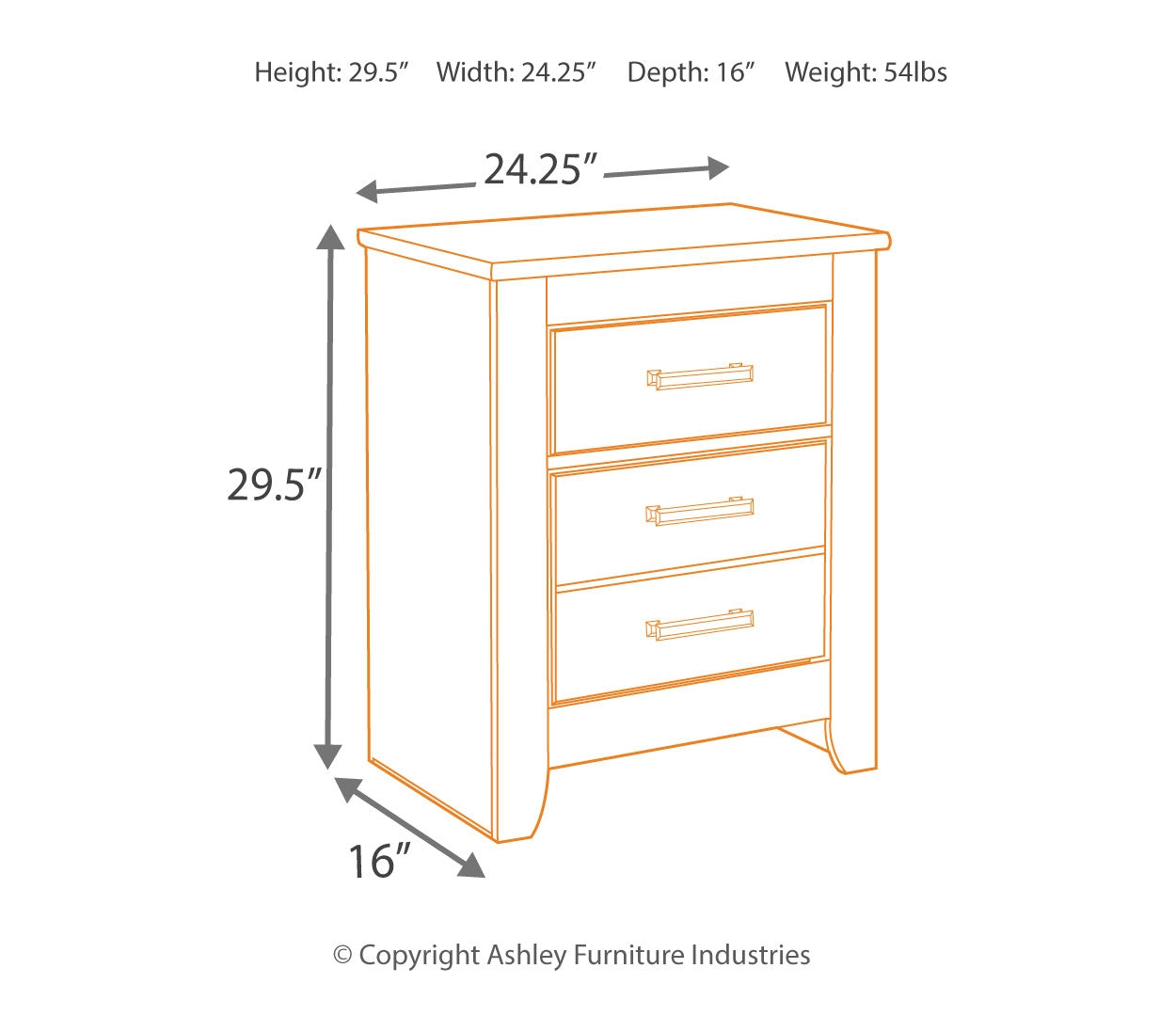 Brinxton Two Drawer Night Stand