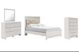 Altyra Full Panel Bed with Mirrored Dresser and Chest