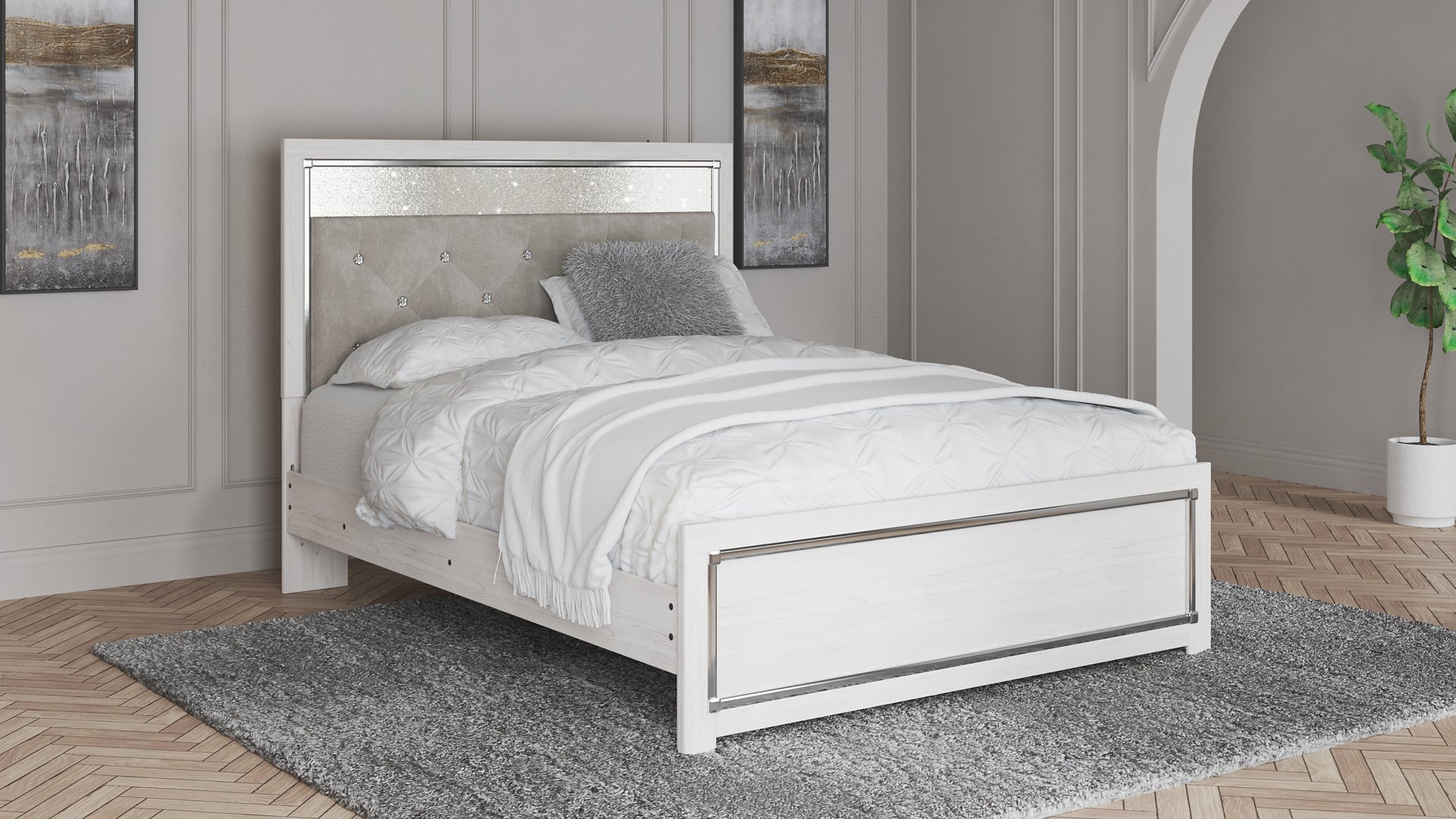 Altyra Queen Panel Headboard Bed with Dresser