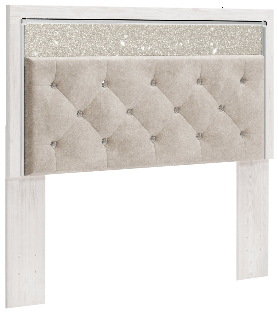 Altyra Queen Panel Headboard Bed with Mirrored Dresser, Chest and Nightstand