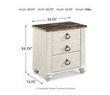 Willowton Two Drawer Night Stand