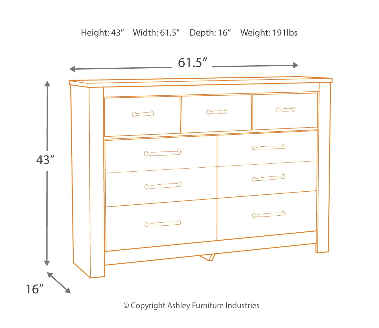 Bellaby Seven Drawer Dresser