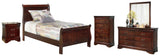 Alisdair Twin Sleigh Bed with Mirrored Dresser, Chest and Nightstand