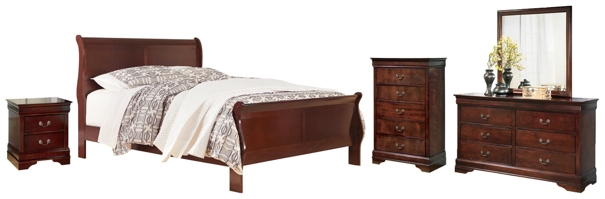 Alisdair King Sleigh Bed with Mirrored Dresser, Chest and Nightstand