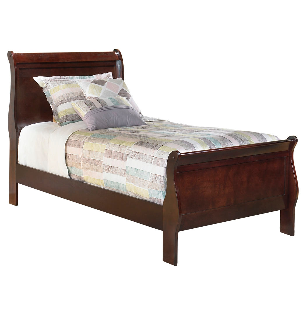 Alisdair Twin Sleigh Bed with Mirrored Dresser