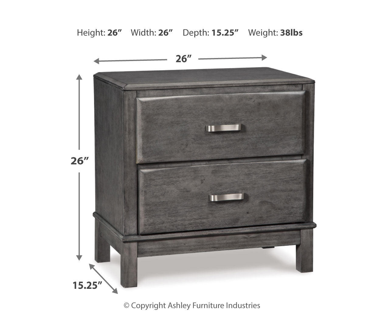 Caitbrook Two Drawer Night Stand