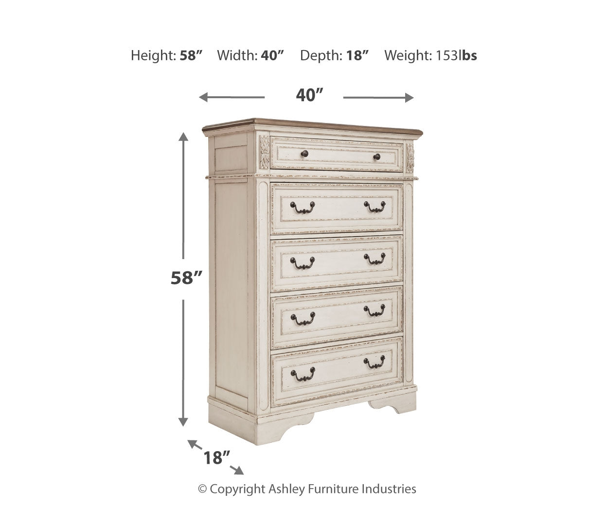 Realyn Five Drawer Chest