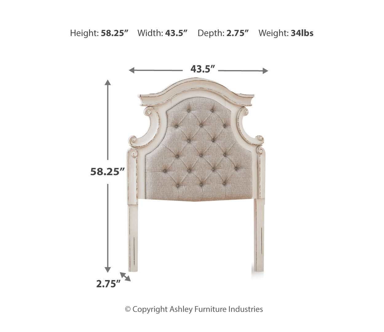 Realyn Twin UPH Panel Headboard