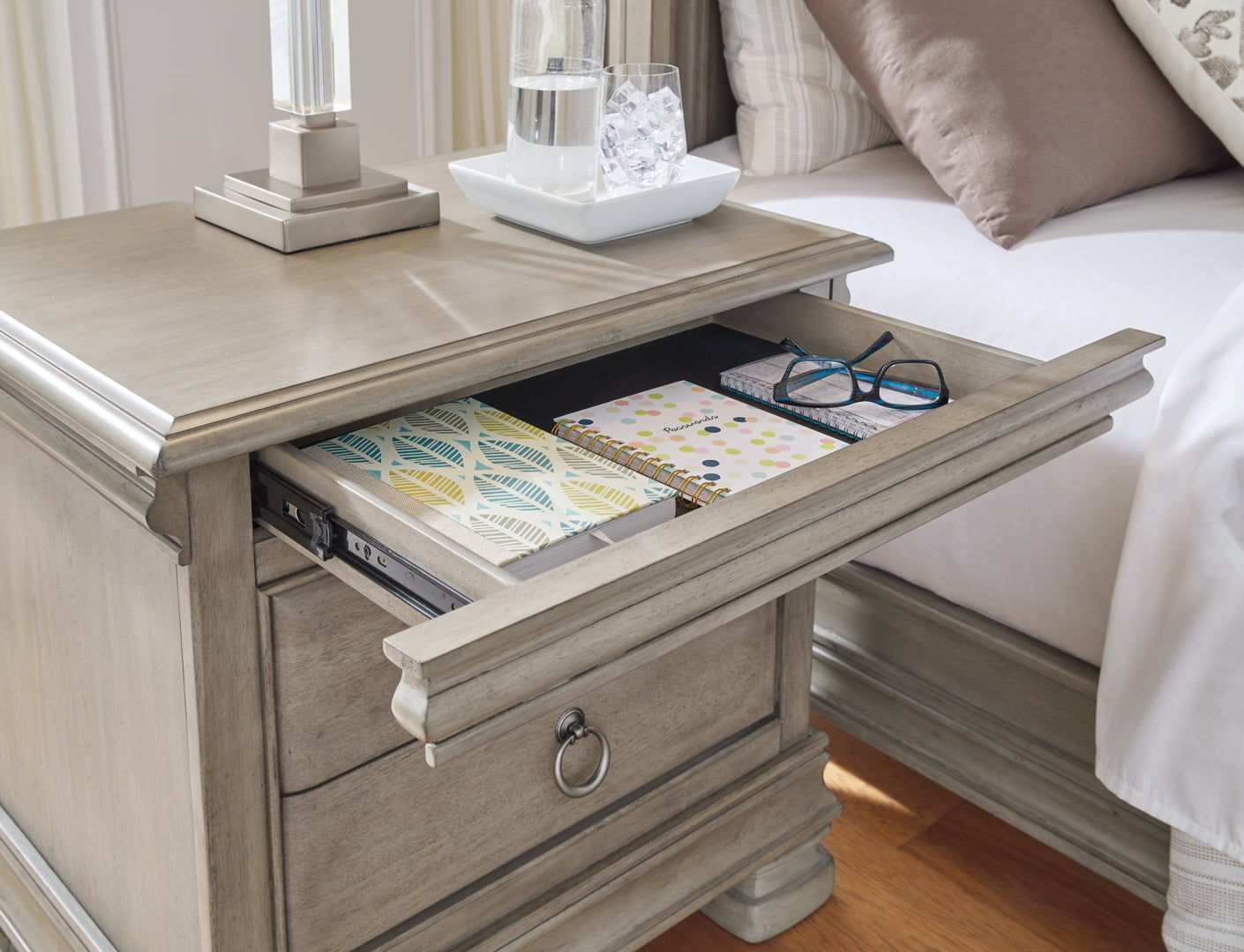 Lexorne Three Drawer Night Stand