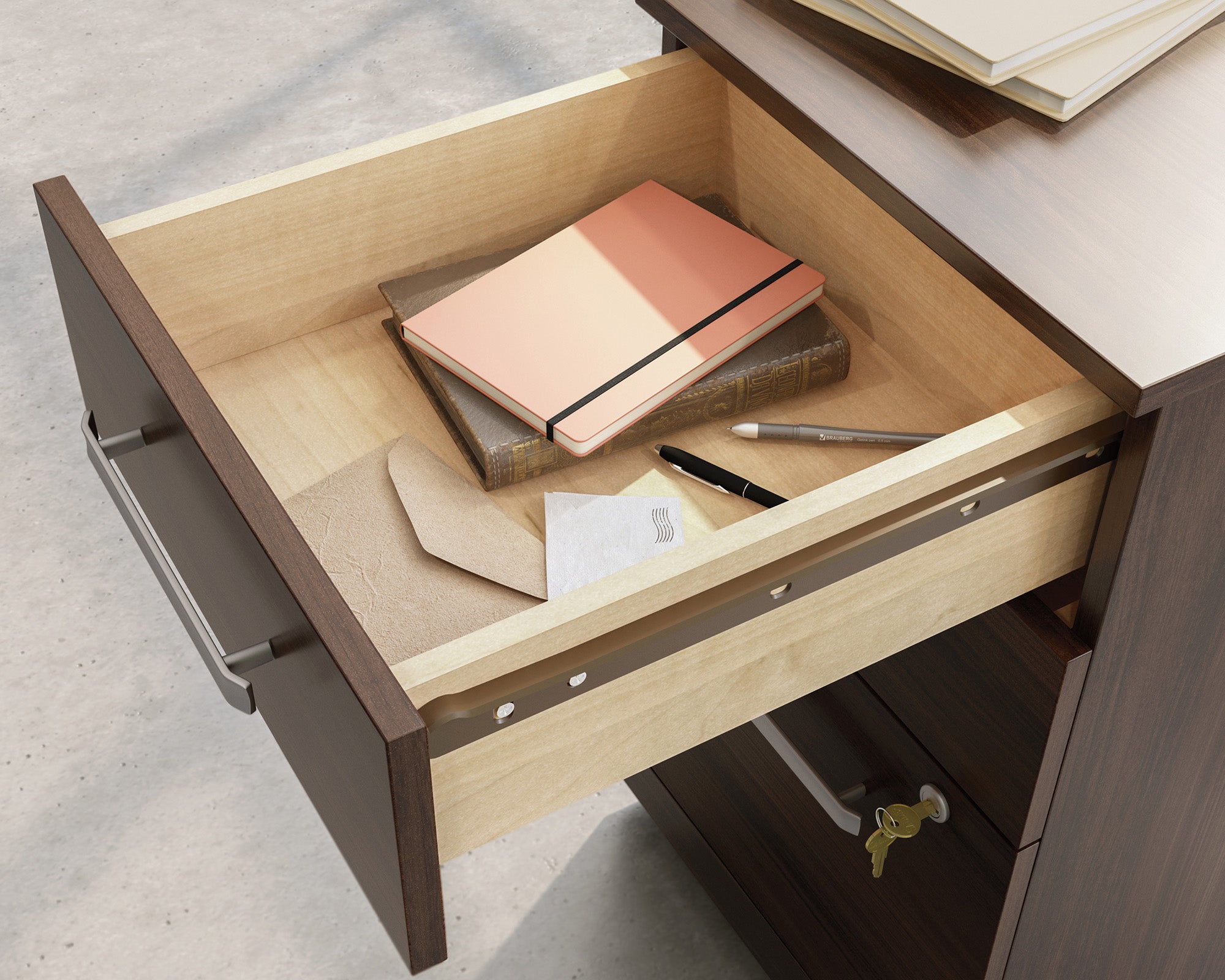 Affirm 3-Drawer Mobile File Cabinet in Noble Elm