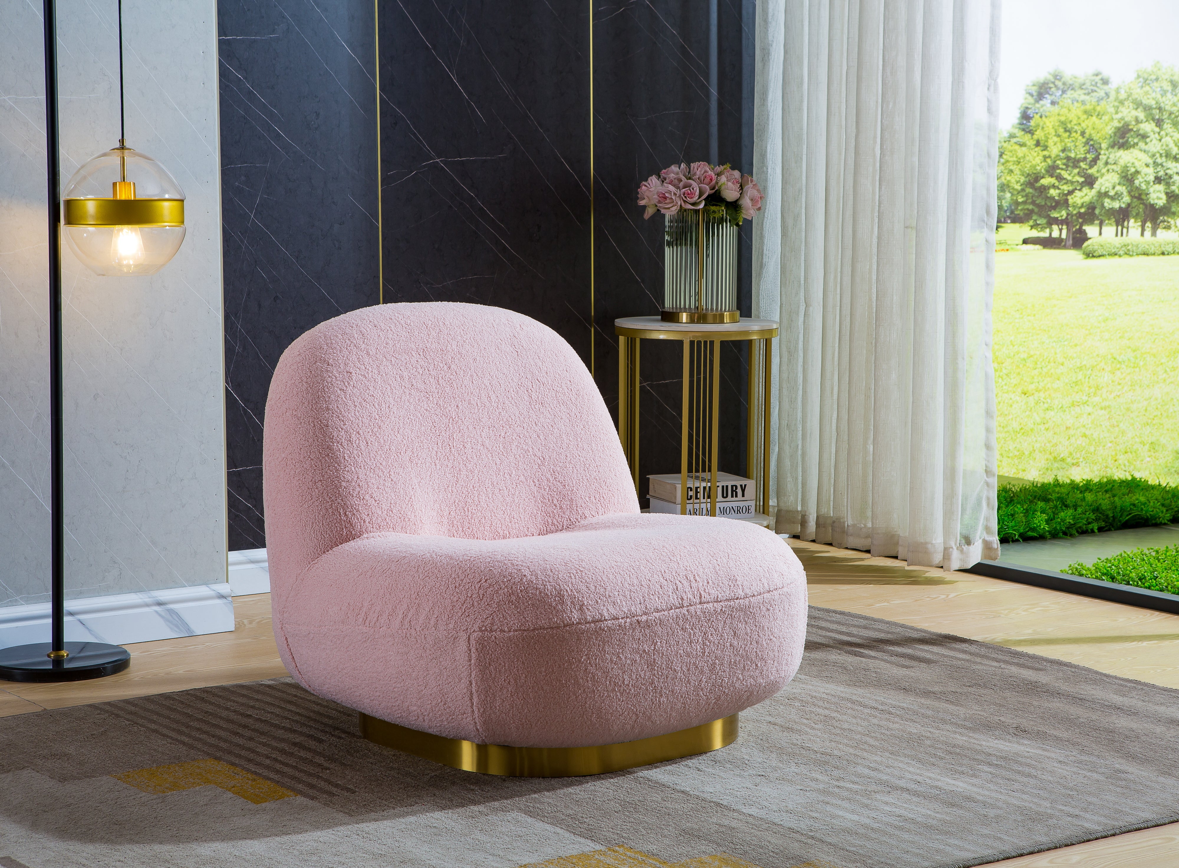 Artisan Snatched Swivel Barrel Chair Pink