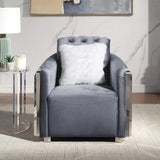 Artisan Direnzo Velvet Armchair Grey