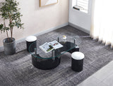 Artisan Dumbarton Coffee Table with 2 Stools Brown