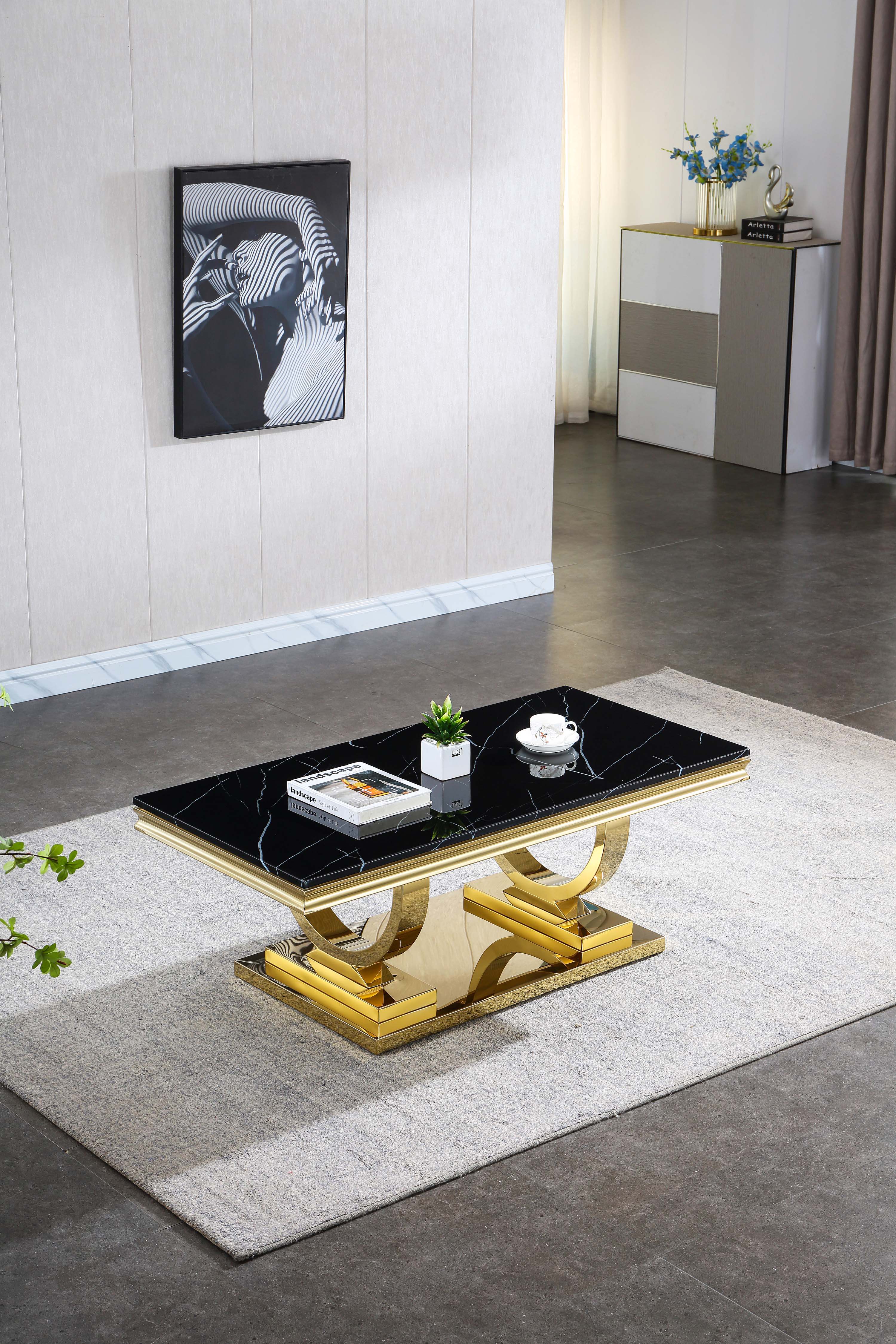 Artisan Falih Coffee Table White & Gold