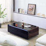 Artisan Framhild Coffee Table with Fridge and Bluetooth Speakers Wood Grain