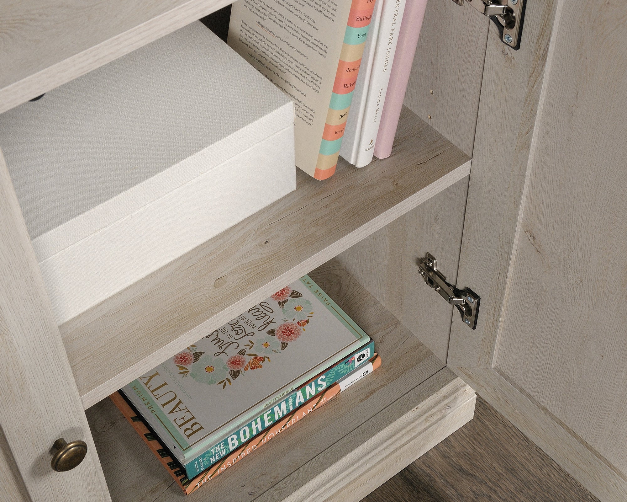 Sauder Select Bookcase With Doors Chalked Chestnut