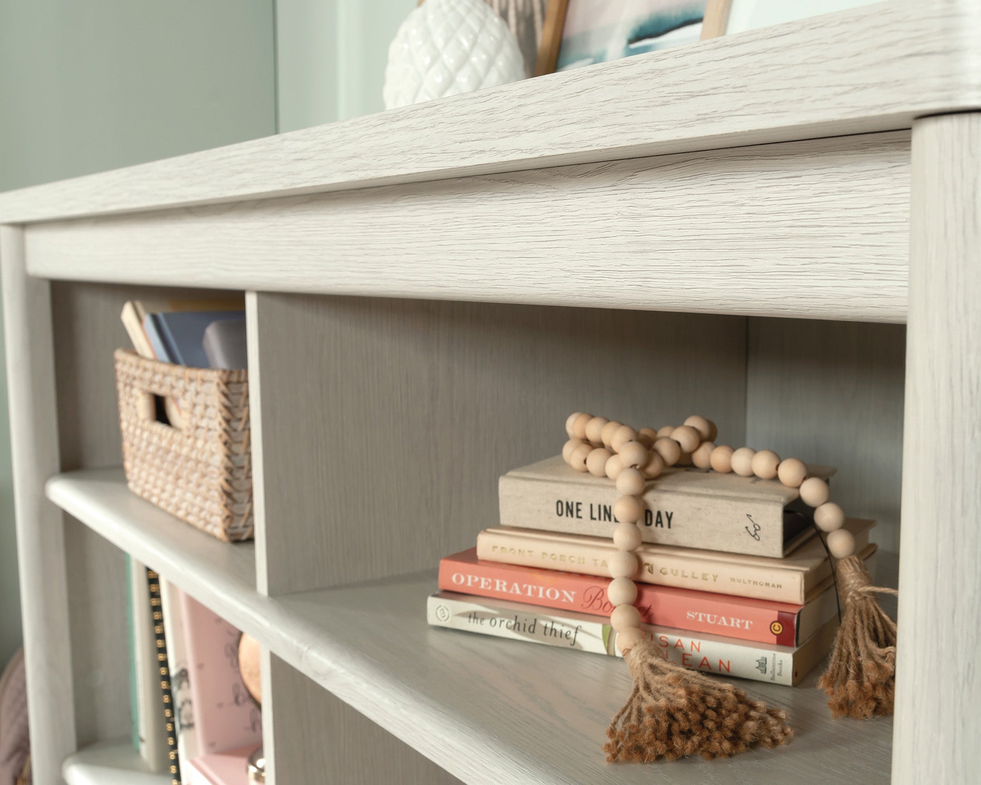 Dover Edge  Cubby Storage Bookcase in Glacier Oak