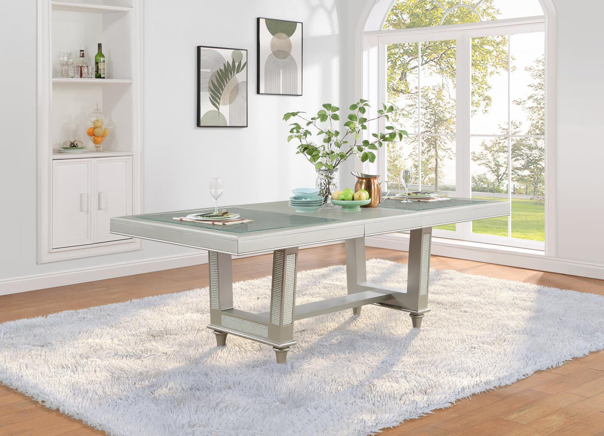 Silver Shimmer Rect Dining Table