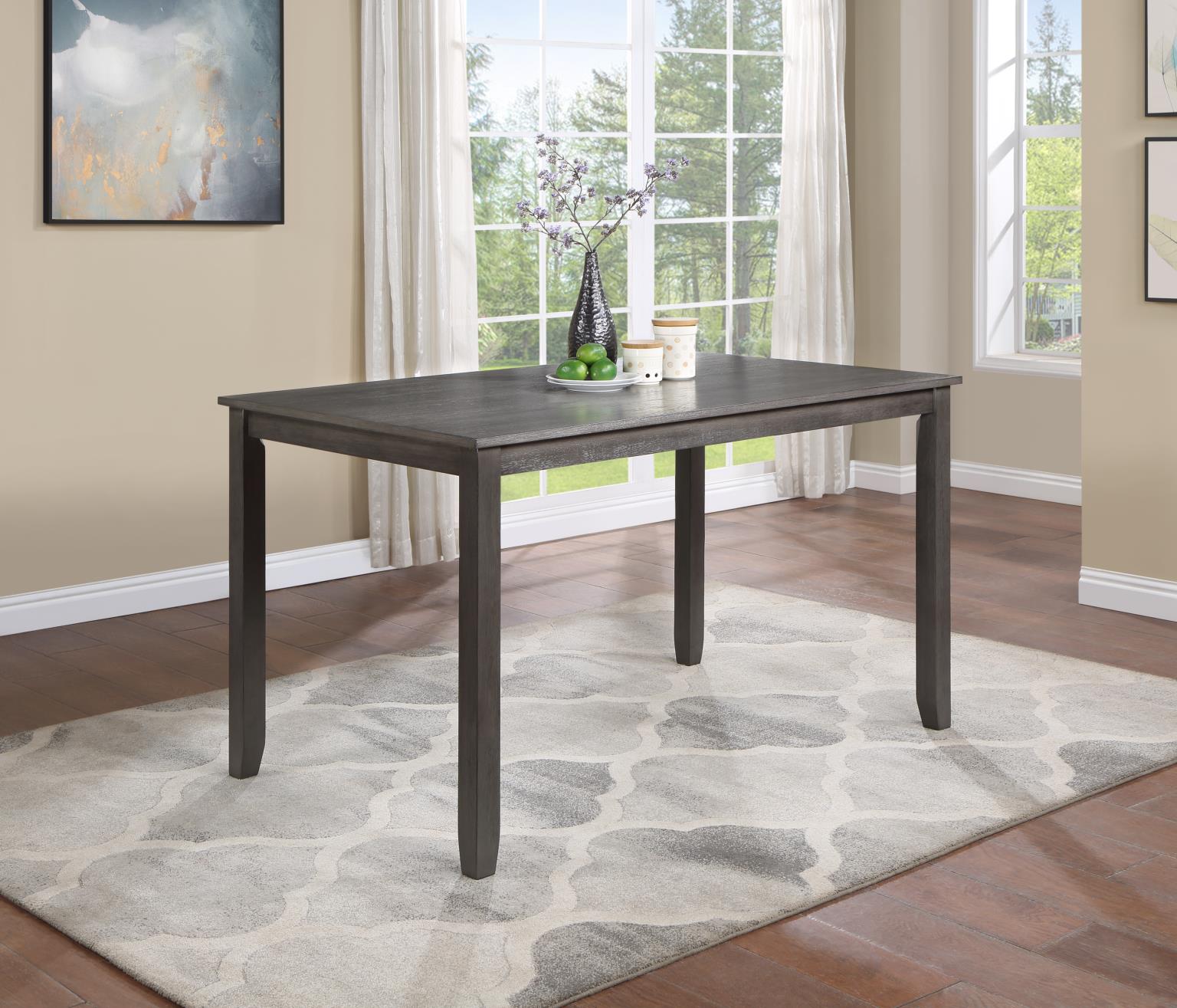 Gray Counter Height Table W/6 Counter Chairs