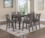 Gray Counter Height Table W/6 Counter Chairs