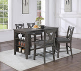 Gray Pub Table & 4 Stools