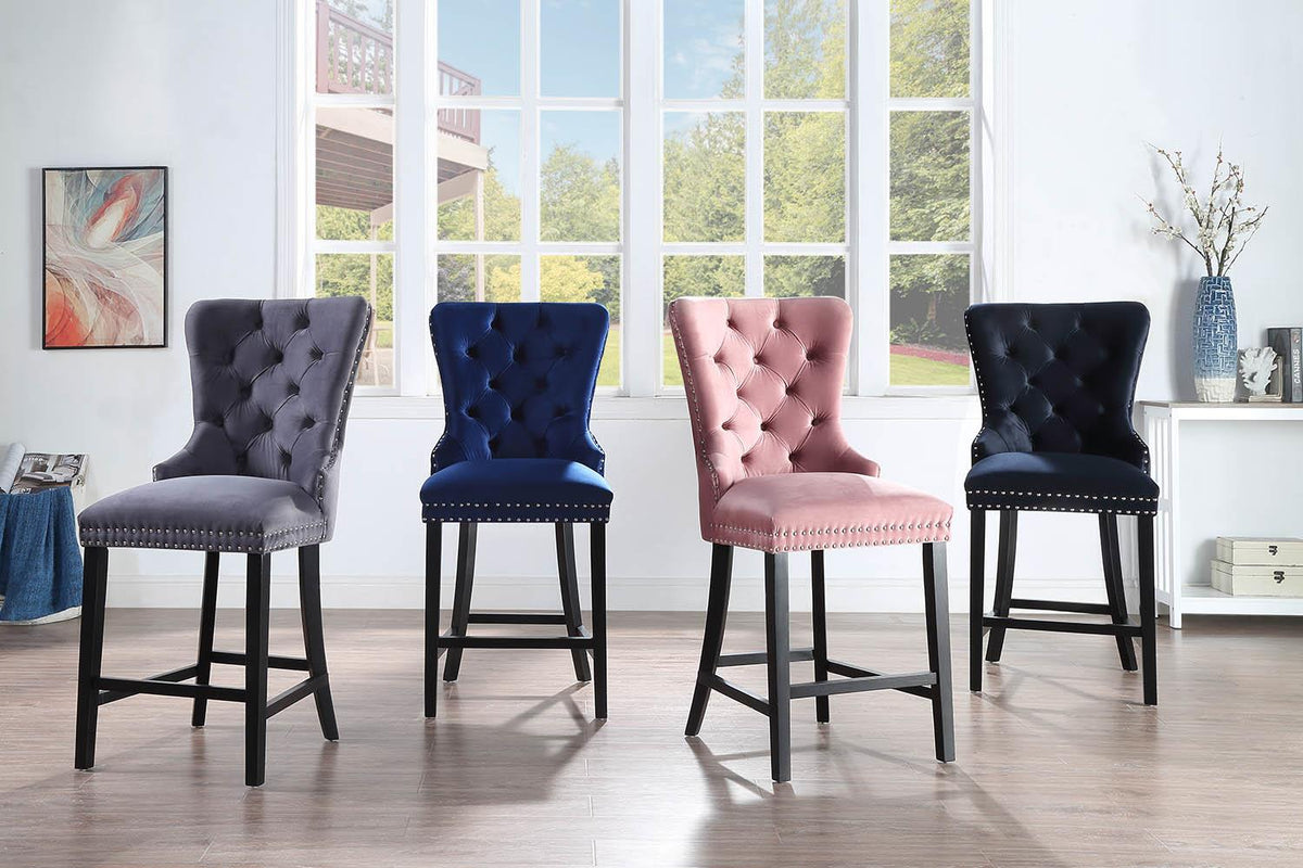 Dark Navy Velvet Counter Chair (Price Per Chair/Moq 2)